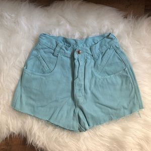 handmade 〜 vintage baby blue jean shorts